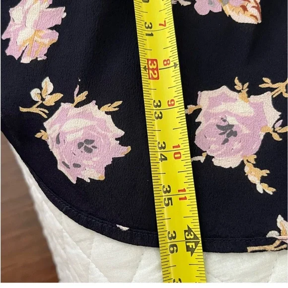 Free People Medium Julia Printed Navy Floral dress or tunic long sleeves EUC! - Picture 7 of 7